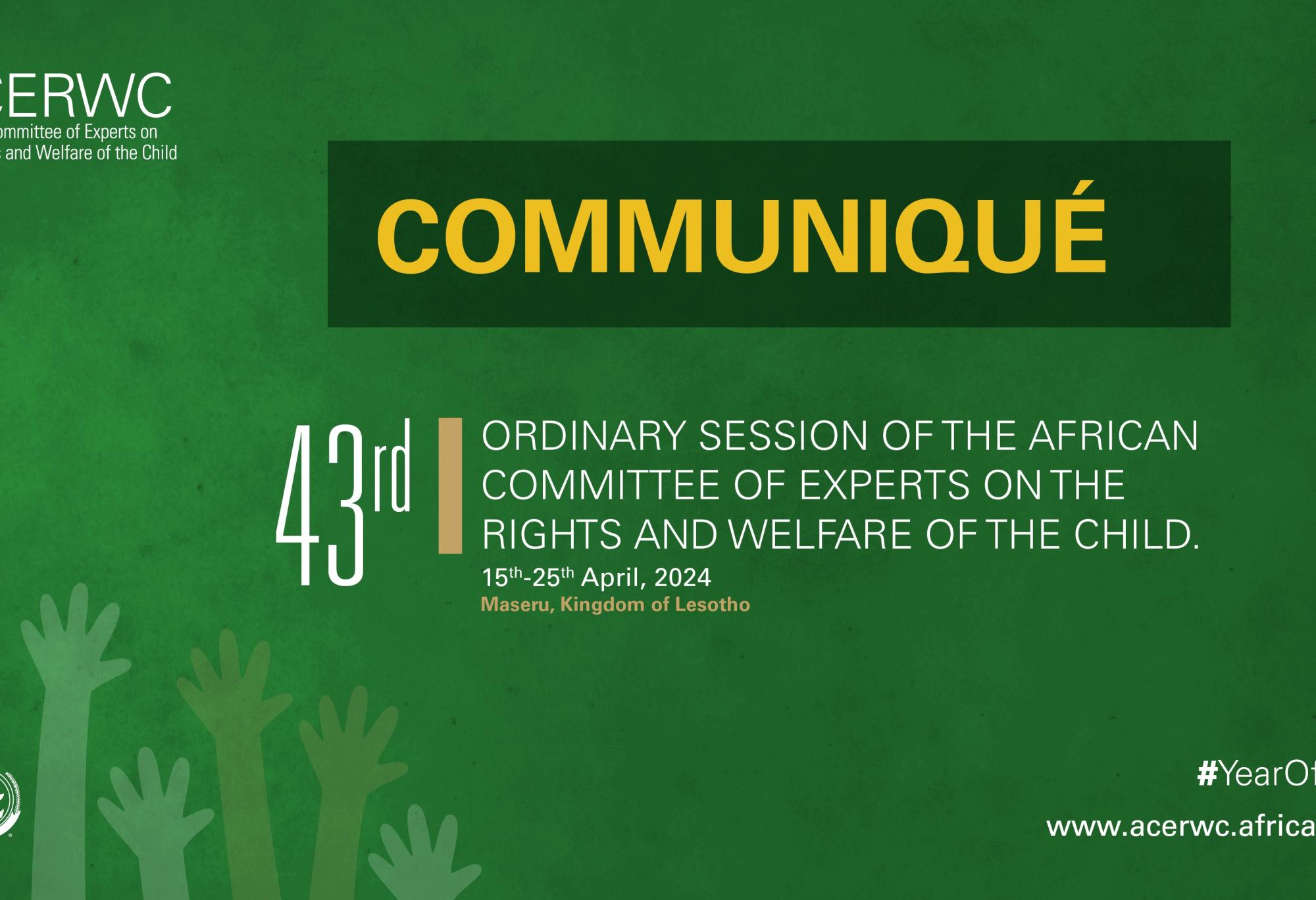 Communique Final 43rd Ordinary Session of the ACERWC
