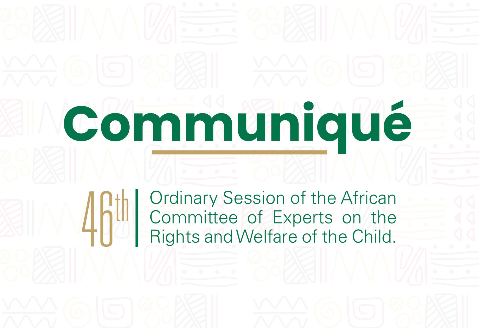 Communique 46th Ordinary Session of ACERWC