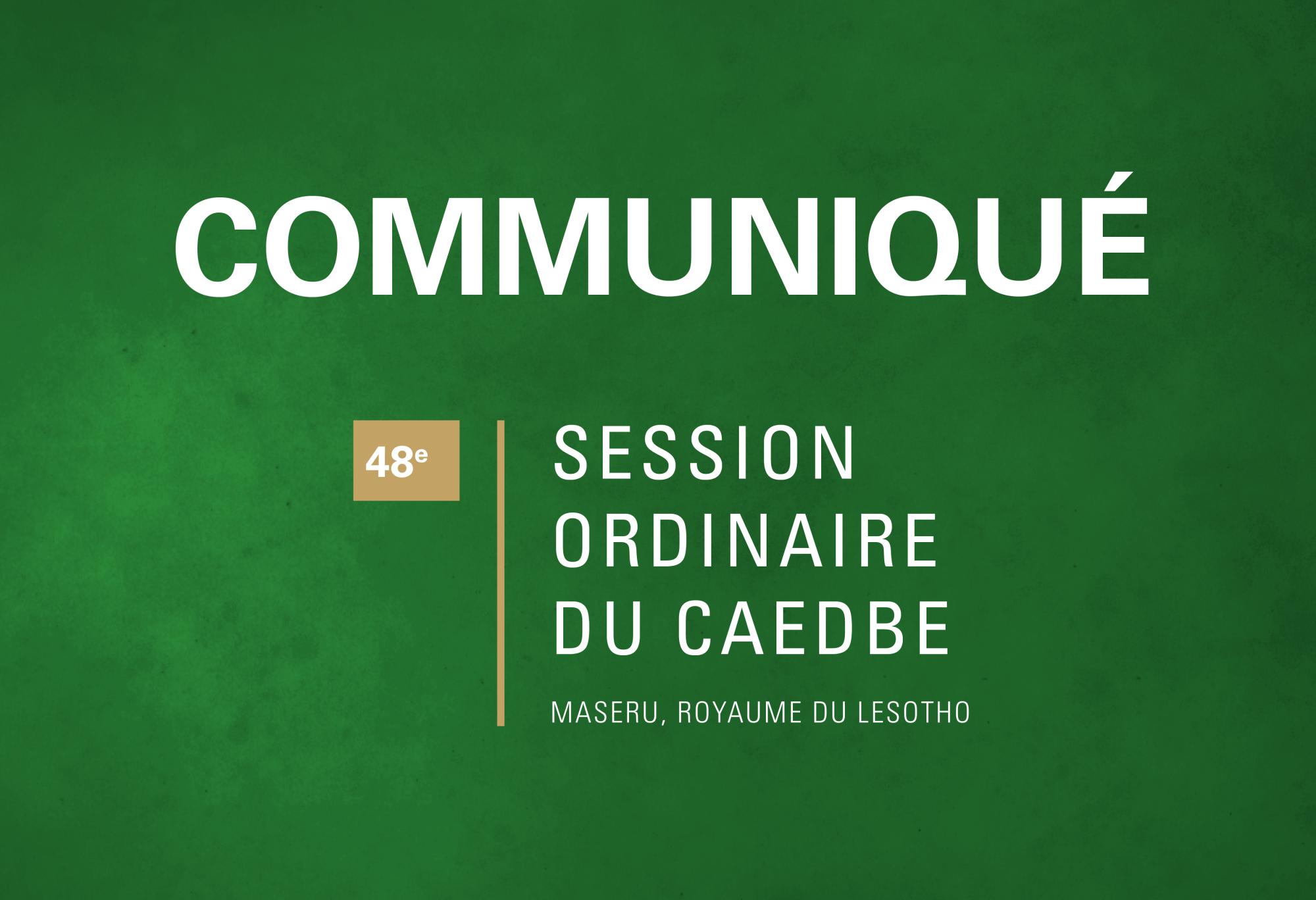 Communiqué 48e Session Ordinaire