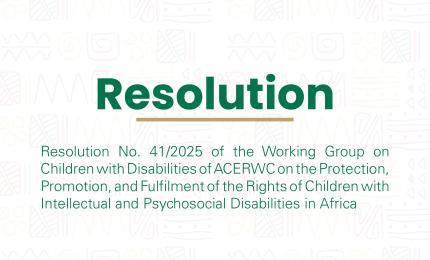 Resolution No. 41/2025 : Resolution of ACERWC Working Group on Children with Disability